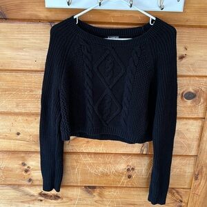 Cropped Black Express Sweater